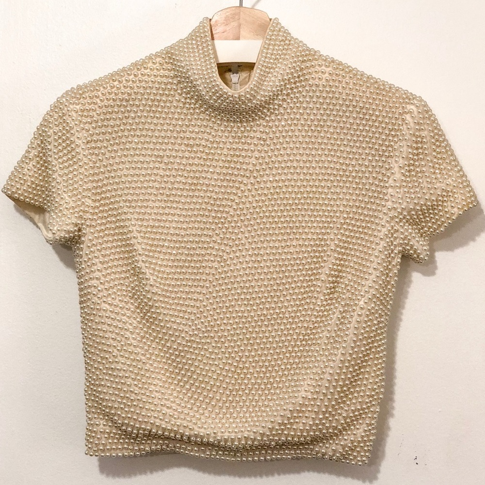 Vintage pearl crop top